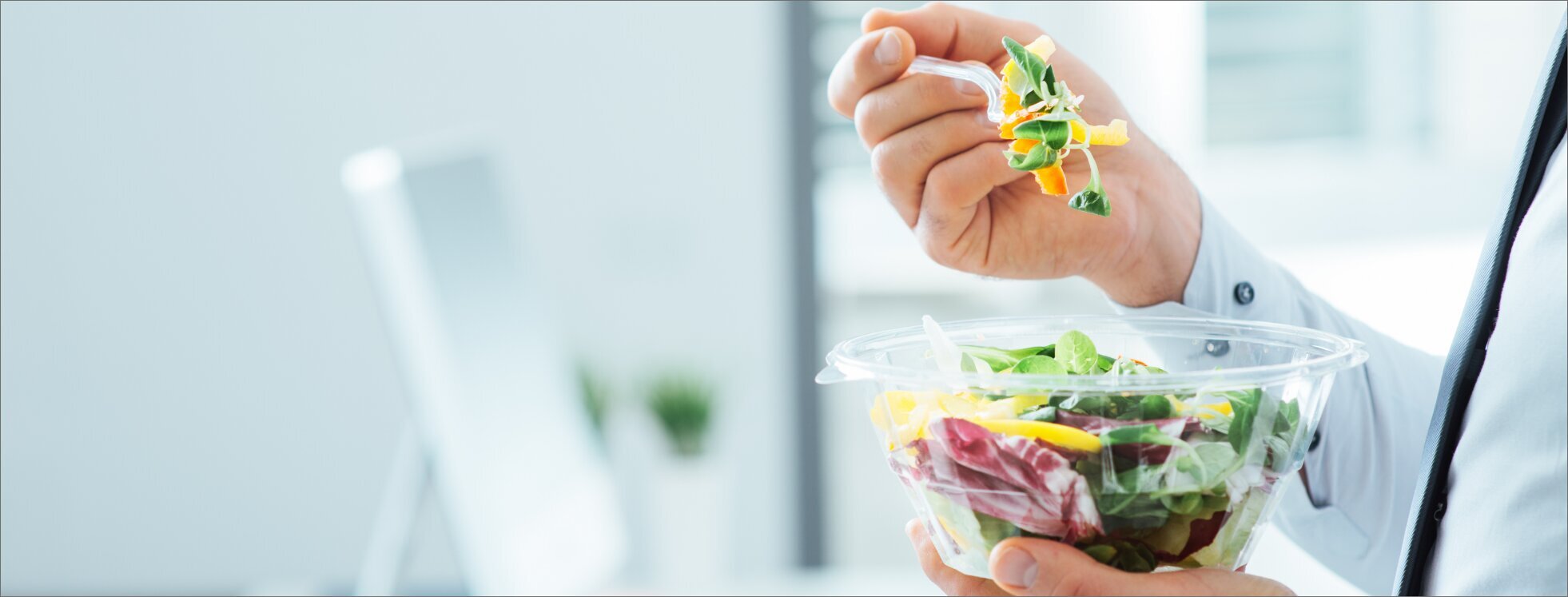 A Person Eating a Salad